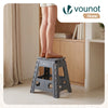 Klapphocker Faltbar Rutschfester Tritthocker mit Tragegriff 39 x 32 x 40 cm Grau - vuunot.com