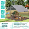 Metall Hühnerstall Hühnerhaus Freilaufgehege mit PE-Farbtuch 3x2x2m - vuunot.com