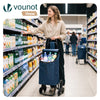 2 in 1 Einkaufstrolley Klappbar Treppensteiger Marineblau - vuunot.com