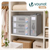 3 Stück Bettwäsche Organizer mit Sichtfenster 38,5x33x12 cm Grau - vuunot.com