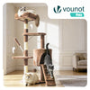 Kratzbaum 112cm, Mehrstöckiger Katzenbaum mit Kratzsäulen Höhle, Braun - vuunot.com