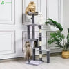 Kratzbaum Groß für Katzen, Katzenbaum mit Sisalstamm, 138cm, Grau - vuunot.com