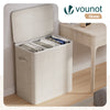 Wäschekorb 3 Fächer 170L, Wäschesammler mit Deckel  Beige - vuunot.com