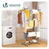 4 Ebenen Wäscheständer Turm mit Rollen 125x62x173 cm Grau - vuunot.com