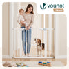Treppenschutzgitter ohne Bohren 103-110cm, Türschutzgitter für Hunde Katzen, Weiß - vuunot.com