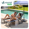 2er Set Sonnenliege Gartenliege aus Aluminium und Textilene 190x62x31cm Grau - vuunot.com