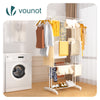 4 Ebenen Wäscheständer Turm mit Rollen 125x62x173 cm Weiß - vuunot.com