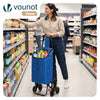 Einkaufstrolley Klappbar mit 6 Räder, Treppensteiger 32L, Blau - vuunot.com