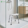 Duschhocker höhenverstellbar 38–52cm, ergonomischer Duschstuhl für Senioren, Weiß - vuunot.com