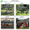 Pavillon 3x3m mit 4 Seitenteilen, Pop Up Faltpavillon, Faltbar Gartenzelt Partyzelt, Grau - vuunot.com