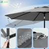 Sonnenschirm für Balkon, 270 cm, Knickbarer Balkonschirm mit Schutzhülle, Grau - vuunot.com