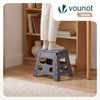 Klapphocker Faltbar Rutschfester Tritthocker mit Tragegriff 37 x 30 x 32,5 cm Grau - vuunot.com
