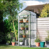 Gewächshaus Foliengewächshaus, 4 Etagen Treibhaus Gartenhäuschen Weiß 69x49x160cm - vuunot.com