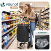 Aluminium Einkaufstrolley Treppensteiger, Trolly Einkaufswagen Klappbar mit Haken 6 Räder, Schwarz - vuunot.com