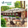 Doppelsonnenschirm mit kurbel, Marktschirm, 460 x 270 cm, Beige - vuunot.com