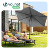 VOUNOT® Sonnenschirm 270 cm knickbar UV 50+ Sonnenschutz Gartenschirm Balkonschirm Grau - vuunot.com