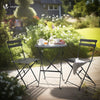 Bistroset 3-teilig, Klappbar Bistrotisch mit 2 Stühlen, Gartenmöbel Set Balkonset Gartengarnitur, Sitzgruppe Metall, Bistro Set Outdoor, Grau - vuunot.com
