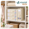 3 Stück Bettwäsche Organizer mit Sichtfenster 38,5x33x12 cm Beige - vuunot.com