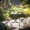 Bistroset 3-teilig, Klappbar Bistrotisch mit 2 Stühlen, Gartenmöbel Set Balkonset Gartengarnitur, Sitzgruppe Metall, Bistro Set Outdoor, Holz - vuunot.com