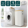 Wäschekorb mit Deckel & Wäschesäcke Faltbarer Wäschesammler, 100L Beige - vuunot.com