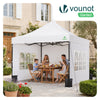 Verstärktes Pavillon 3x3m, Wasserdichter Faltpavillon mit 4 Seitenteilen&Sandsäcke Weiß - vuunot.com