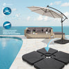 Sonnenschirmständer 4-teilig Schirmgewichte für Ampelschirm Bodenkreuz, Befüllbar mit Wasser oder Sand 60L / 100kg - vuunot.com