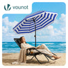 Sonnenschirm Strandschirm 200cm mit Tragetasche und Bodenanker Blau-weiße Streifen - vuunot.com