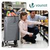 Aluminium Einkaufstrolley Treppensteiger, Trolly Einkaufswagen Klappbar, 2 Räder, Wasserdicht Oxford, 59L, Grau - vuunot.com