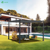 Pergola 3x3m wasserdicht stabil mit Terrassenüberdachung freistehend Outdoor Grau - vuunot.com