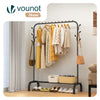 Metall Kleiderständer mit Schuhregal und 8 seitlichen Haken 110x41x147cm Schwarz - vuunot.com