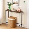 Schmaler Konsolentisch Flurtisch aus Metall und MDF, Industrie-design 75×24×75 cm, Braun - vuunot.com
