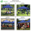 Pavillon 3x3m mit 4 Seitenteilen, Pop Up Faltpavillon, Faltbar Gartenzelt Partyzelt, Blau - vuunot.com