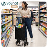 Einkaufstrolley Klappbar mit 6 Räder, Treppensteiger 32L, Schwarz - vuunot.com