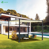 Pergola 3x3m wasserdicht stabil mit Terrassenüberdachung freistehend Outdoor Beige - vuunot.com