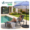 Sonnenliege Gartenliege aus Aluminium und Textilene 190x62x31cm Grau - vuunot.com
