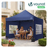 Verstärktes Pavillon 3x3m, Wasserdichter Faltpavillon mit 4 Seitenteilen&Sandsäcke Blau - vuunot.com