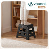 Klapphocker Faltbar Rutschfester Tritthocker mit Tragegriff 37 x 30 x 32,5 cm Schwarz - vuunot.com