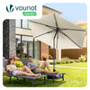 VOUNOT® Sonnenschirm 270 cm knickbar UV 50+ Sonnenschutz Gartenschirm Balkonschirm Beige - vuunot.com