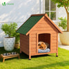Hundehütte Outdoor aus Holz, mit Bitumendach, abnehmbarem Boden, rutschfest, Naturfarben - vuunot.com