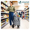 2 Räder Einkaufstrolley Klappbar mit 58L Wasserdichter Tasche, Grau - vuunot.com