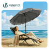 Sonnenschirm Strandschirm 200cm mit Tragetasche und Bodenanker Grau - vuunot.com
