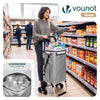 Aluminium Einkaufstrolley Treppensteiger, Trolly Einkaufswagen Klappbar, mit 6 Räder und Kühlfach, Wasserdicht, 50L, Grau - vuunot.com