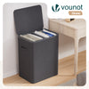 Wäschekorb 2 Fächer 150L, Wäschesammler mit Deckel Anthrazit - vuunot.com