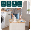 Wäschekorb mit Deckel & Wäschesäcke Faltbarer Wäschesammler, 145L Beige - vuunot.com