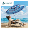 Sonnenschirm Strandschirm 200cm mit Tragetasche und Bodenanker Blaue Streifen - vuunot.com
