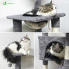 Kratzbaum Groß für Katzen, Katzenbaum mit Sisalstamm, 138cm, Grau - vuunot.com