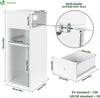 Nachttisch Schmal  2er Set, Beistelltisch mit 2 offenem Fach & 1 Schublade, 25x30x66cm Weiß - vuunot.com