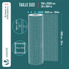 Drahtgitter 1x25m auf Rolle, Maschenweite 13 mm, Drahtstärke 0.8 mm, PVC Grün - vuunot.com