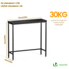 Schmaler Konsolentisch Flurtisch aus Metall und MDF, Industrie-design 75×24×75 cm, Schwarz - vuunot.com