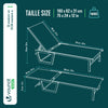 Sonnenliege Gartenliege aus Aluminium und Textilene 190x62x31cm Grau - vuunot.com